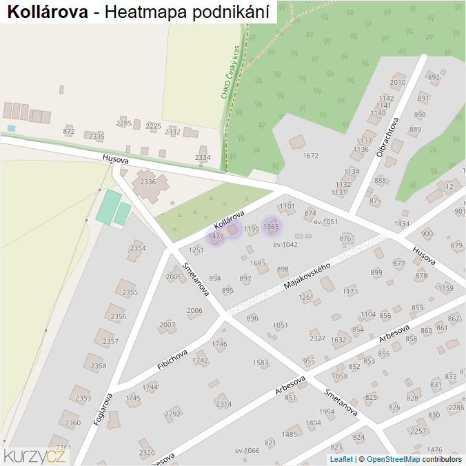 Mapa Kollárova - Firmy v ulici.