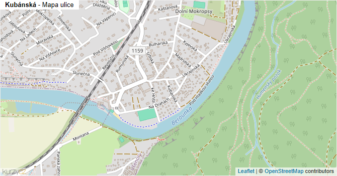 Kubánská - mapa ulice