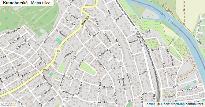 Kutnohorská - mapa ulice