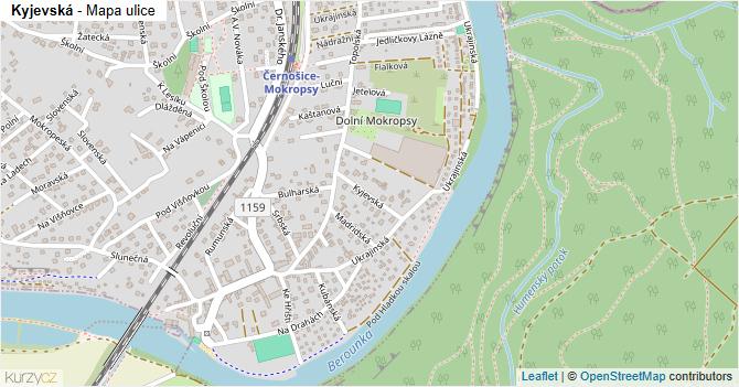 Kyjevská - mapa ulice