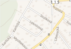 Leknínová v obci Černošice - mapa ulice