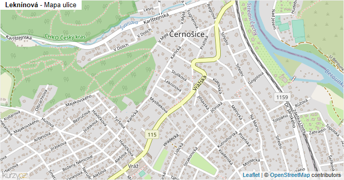 Leknínová - mapa ulice