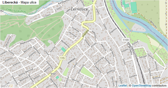 Liberecká - mapa ulice