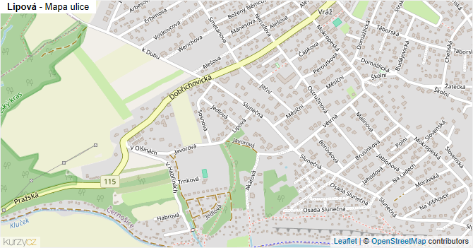 Lipová - mapa ulice