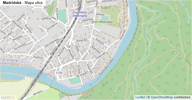 Madridská - mapa ulice