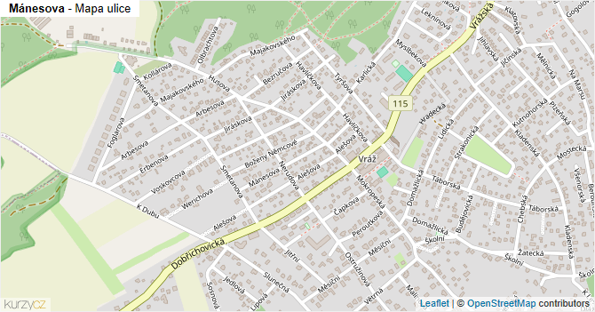 Mánesova - mapa ulice