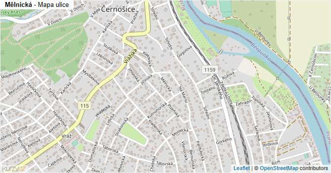 Mělnická - mapa ulice