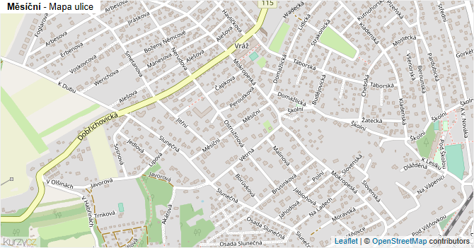 Měsíční - mapa ulice