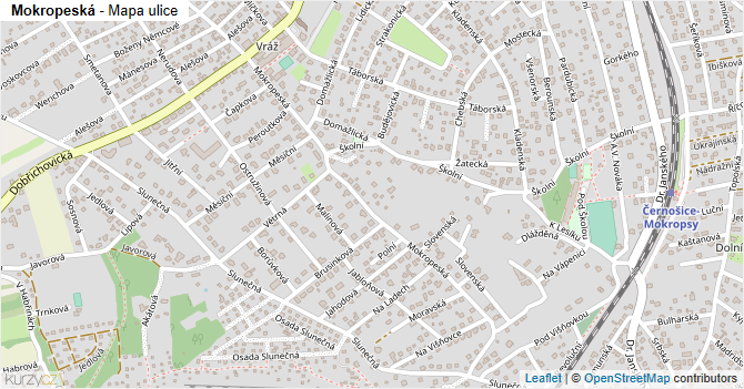 Mokropeská - mapa ulice