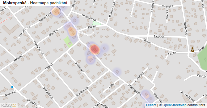 Mokropeská - mapa podnikání