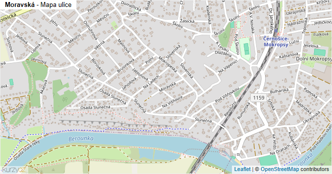 Moravská - mapa ulice