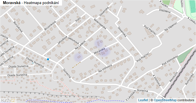 Moravská - mapa podnikání