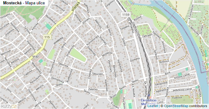 Mostecká - mapa ulice