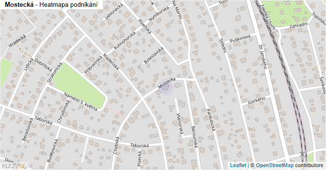 Mostecká - mapa podnikání