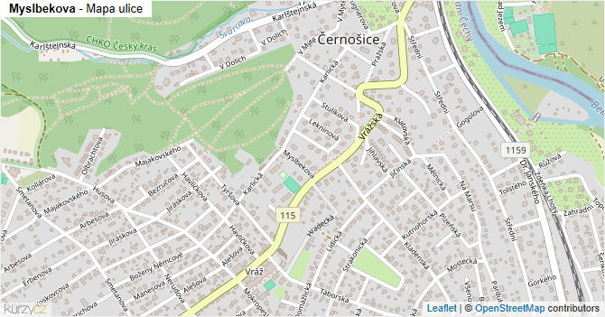 Myslbekova - mapa ulice