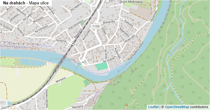 Na drahách - mapa ulice