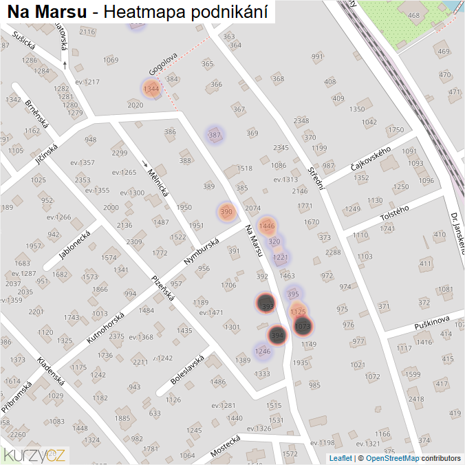 Mapa Na Marsu - Firmy v ulici.