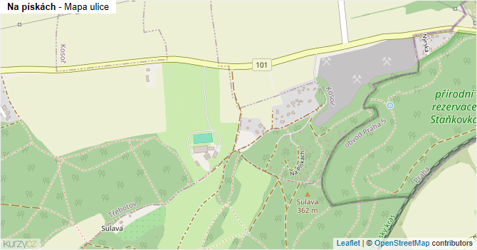 Na pískách - mapa ulice