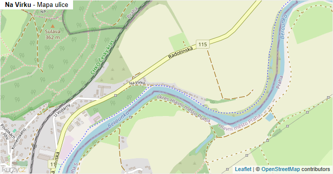 Na Vírku - mapa ulice