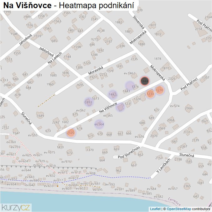 Mapa Na Višňovce - Firmy v ulici.