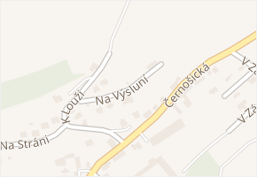 Na Výsluní v obci Černošice - mapa ulice