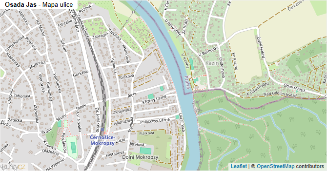 Osada Jas - mapa ulice