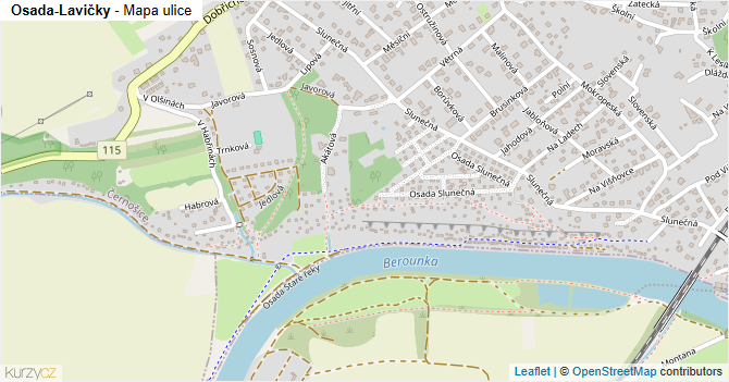 Osada-Lavičky - mapa ulice