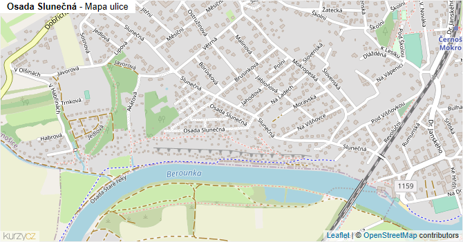 Osada Slunečná - mapa ulice