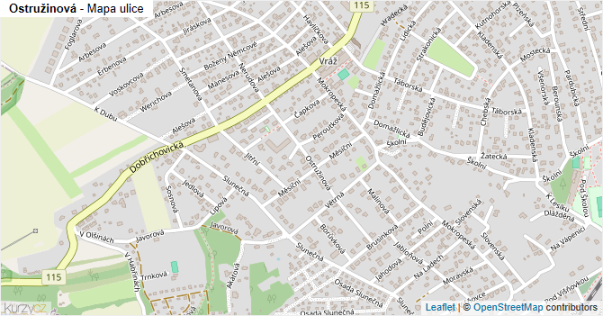 Ostružinová - mapa ulice