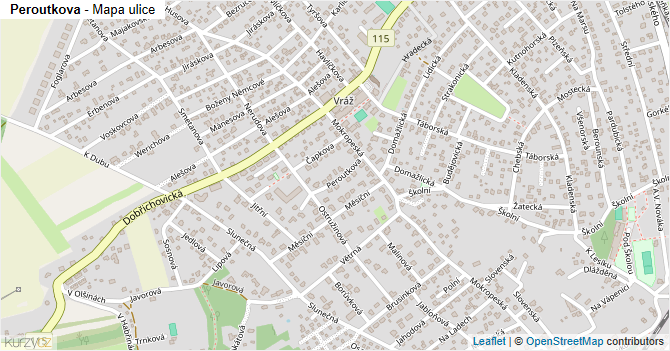 Peroutkova - mapa ulice