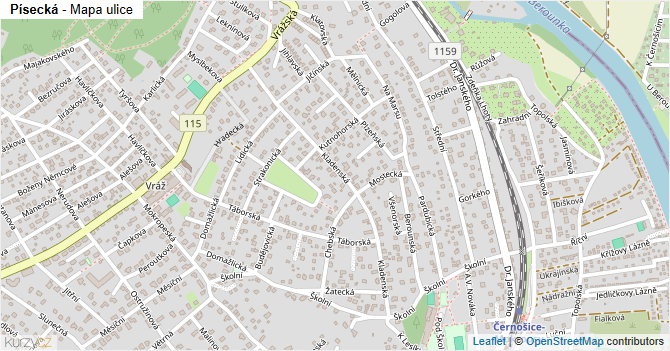 Písecká - mapa ulice