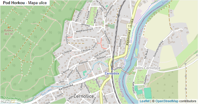 Pod Horkou - mapa ulice