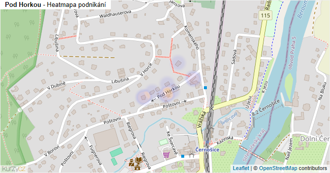 Pod Horkou - mapa podnikání