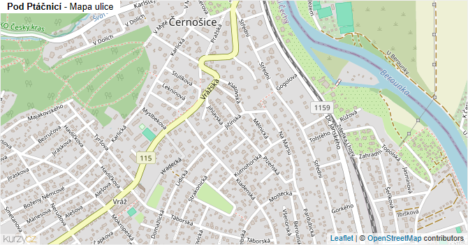 Pod Ptáčnicí - mapa ulice