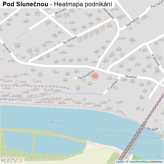 Mapa Pod Slunečnou - Firmy v ulici.