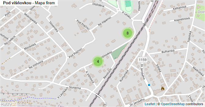 Pod višňovkou - mapa firem