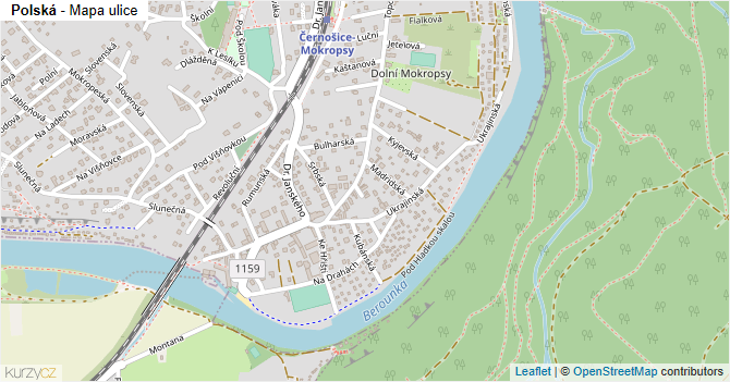Polská - mapa ulice