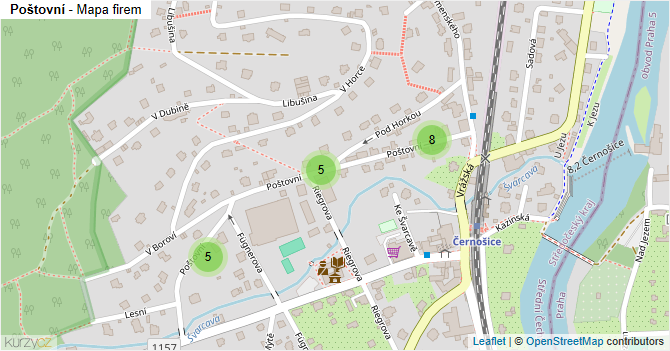 Poštovní - mapa firem