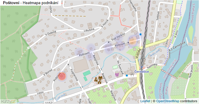 Poštovní - mapa podnikání