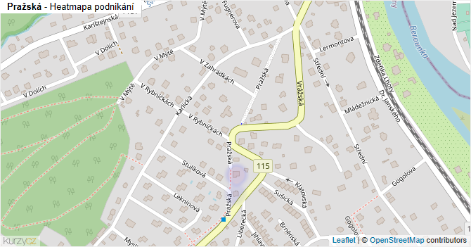 Pražská - mapa podnikání