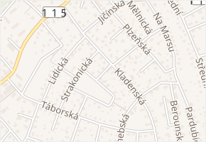 Příbramská v obci Černošice - mapa ulice