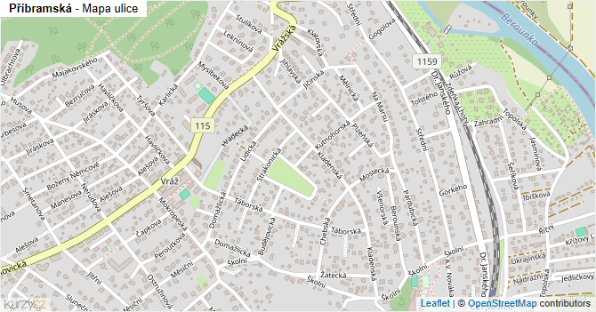 Příbramská - mapa ulice