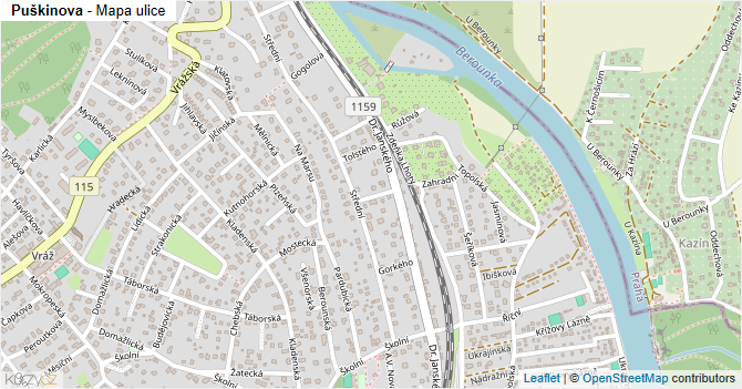 Puškinova - mapa ulice
