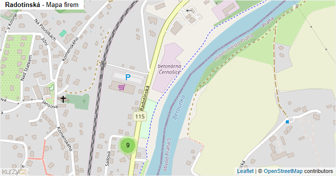 Radotínská - mapa firem