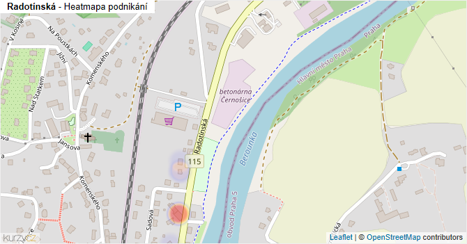 Radotínská - mapa podnikání