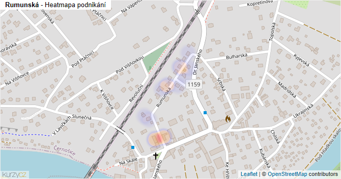 Rumunská - mapa podnikání