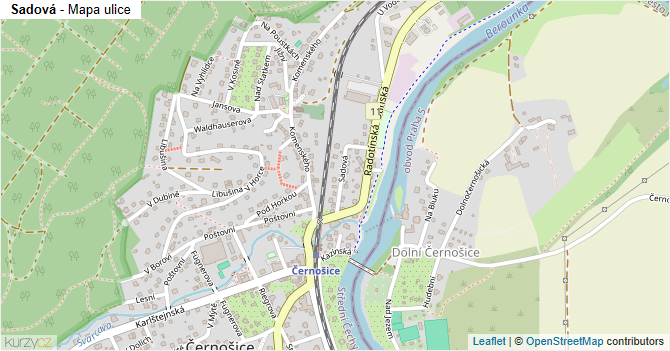 Sadová - mapa ulice