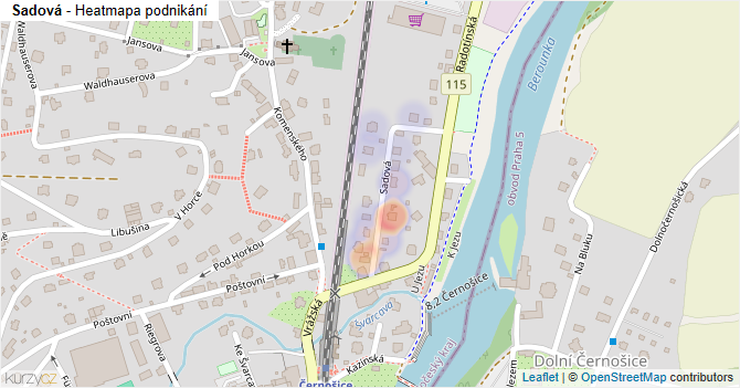 Sadová - mapa podnikání