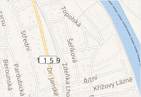 Šeříková v obci Černošice - mapa ulice