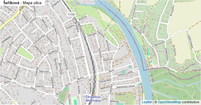 Šeříková - mapa ulice